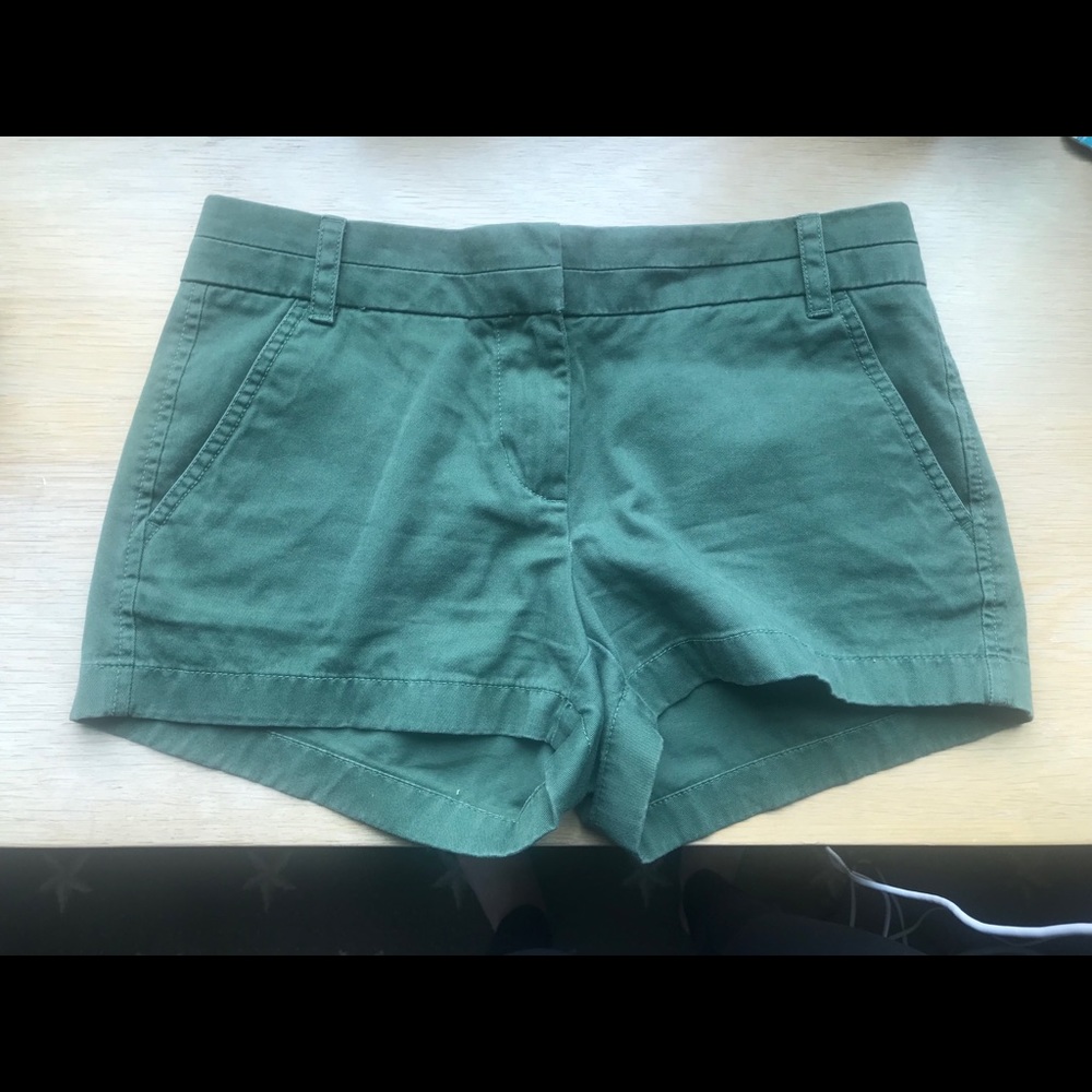 JCrew Forest Green Chino Shorts